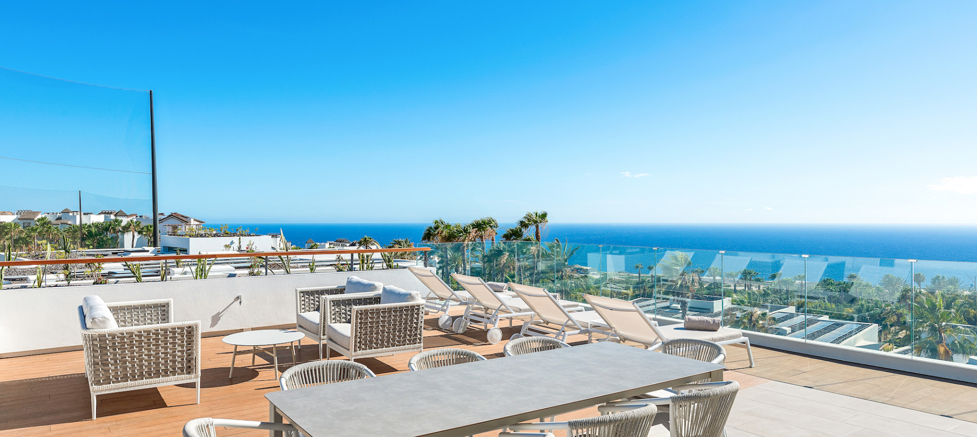 Terrace and view - 3 bedroom luxury duplex near Costa Adeje, Top Floor - Abama Resort